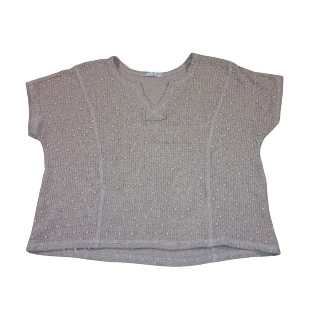 Blu Pepper Open Knit Short Sleeve Top Size  M